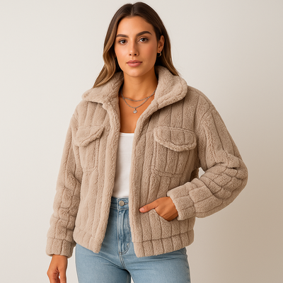 Damen Teddy Mantel | Warm Modisch