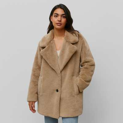 Damen Teddy Mantel | Klassisch Warm