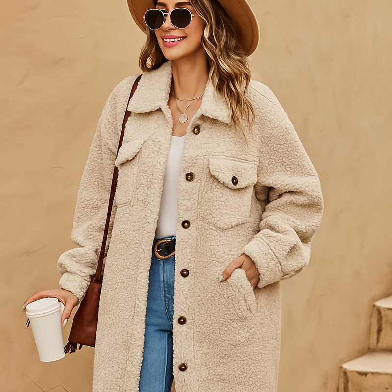 Damen Teddy Mantel | Lang Winter Warm