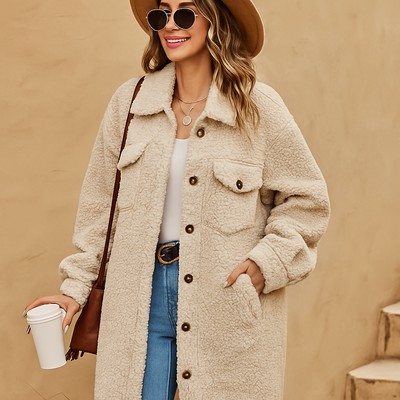 Damen Teddy Mantel | Lang Winter Warm