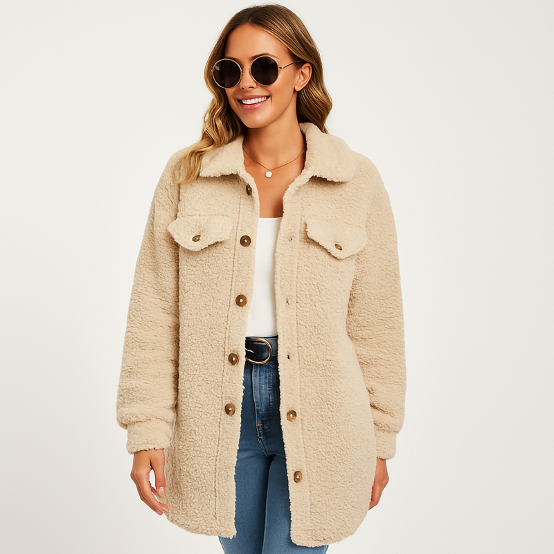 Damen Teddy Mantel | Lang Winter Warm