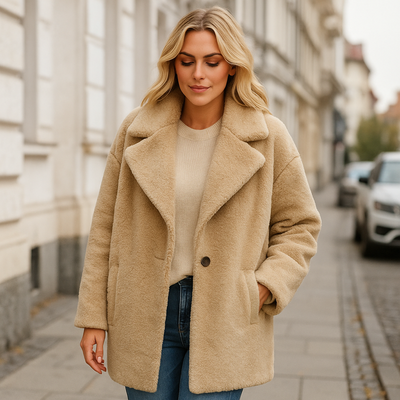 Damen Teddy Mantel | Klassisch Warm