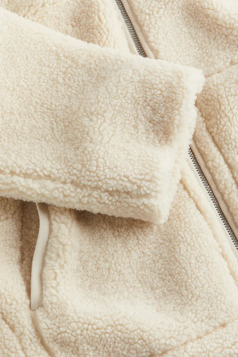 Damen Teddy Mantel | Warm Reißverschluss