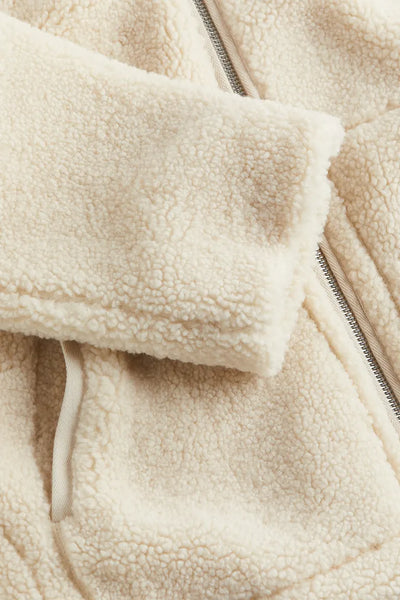 Damen Teddy Mantel | Warm Reißverschluss