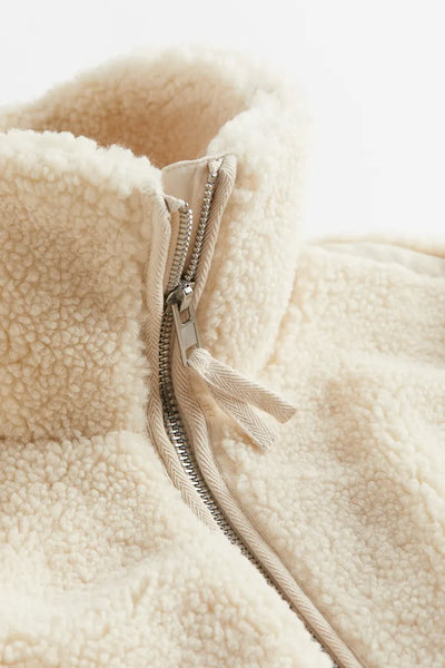 Damen Teddy Mantel | Warm Reißverschluss